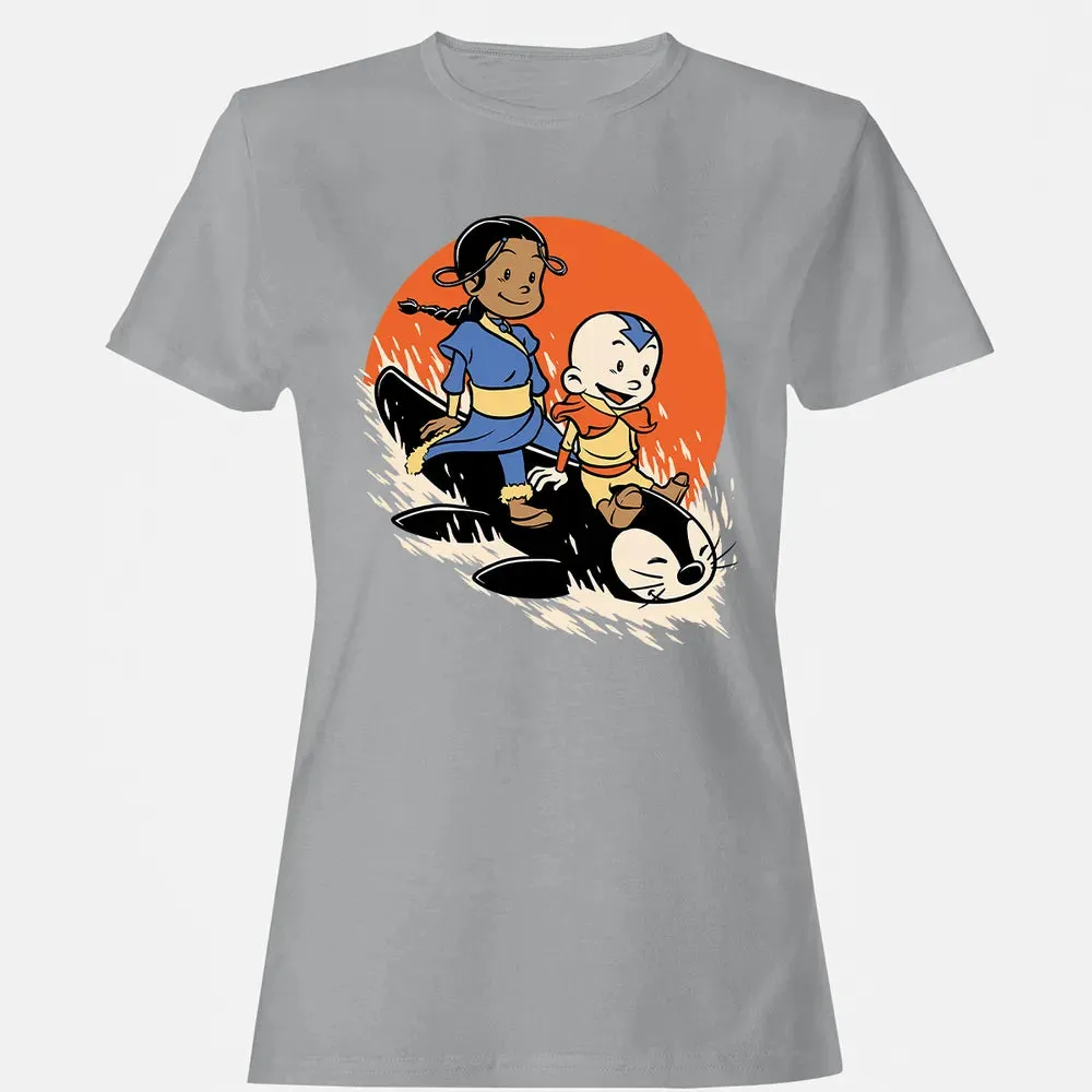 Penguin Sledding Fun Women's T-shirt - 15