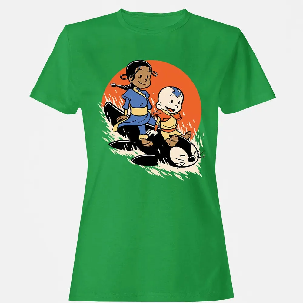 Penguin Sledding Fun Women's T-shirt - 7