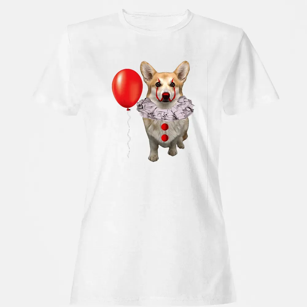 Corgi Scary Clown Funny Corgi Halloween Women's T-shirt - 16