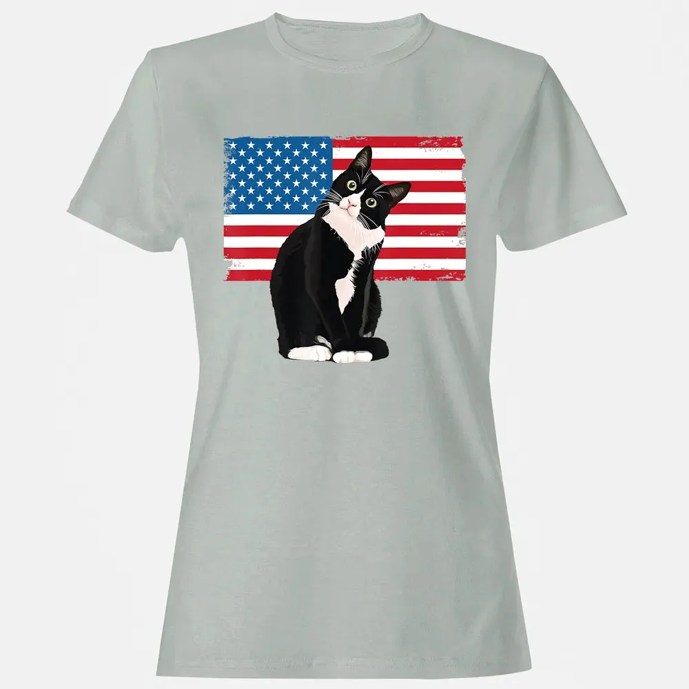 Tuxedo Cat T 4th of July Patriotic  Gift Adults Kids Women's T-shirt - 2
