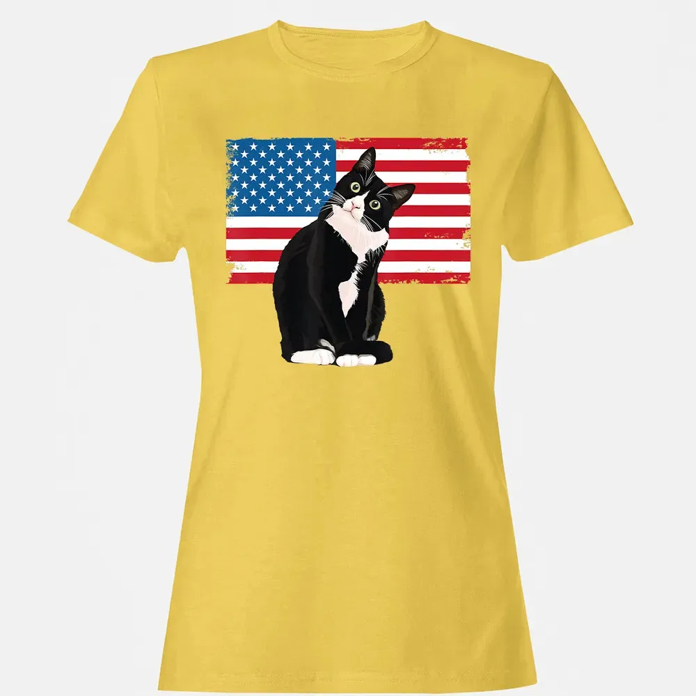 Tuxedo Cat T 4th of July Patriotic  Gift Adults Kids Women's T-shirt - 4
