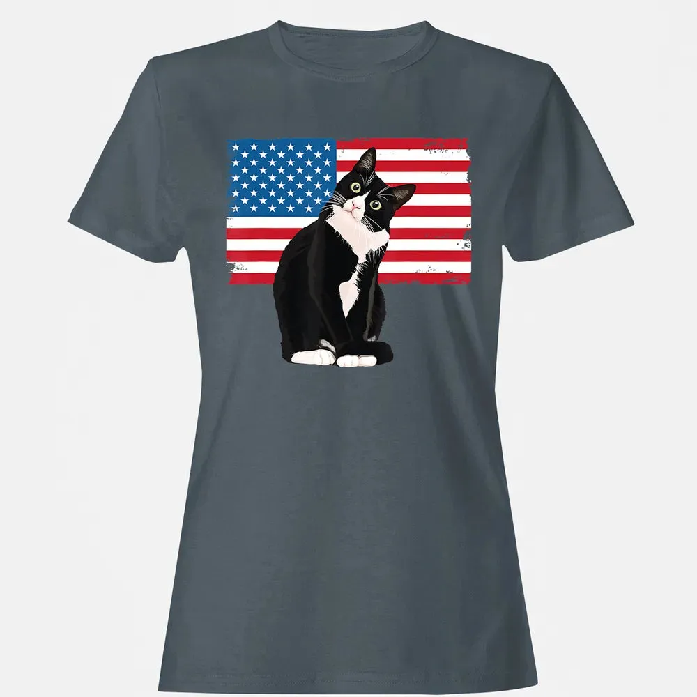 Tuxedo Cat T 4th of July Patriotic  Gift Adults Kids Women's T-shirt - 3