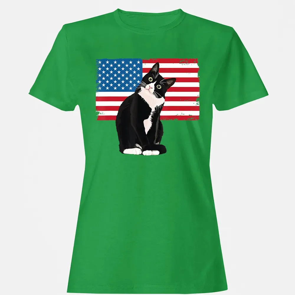 Tuxedo Cat T 4th of July Patriotic  Gift Adults Kids Women's T-shirt - 7