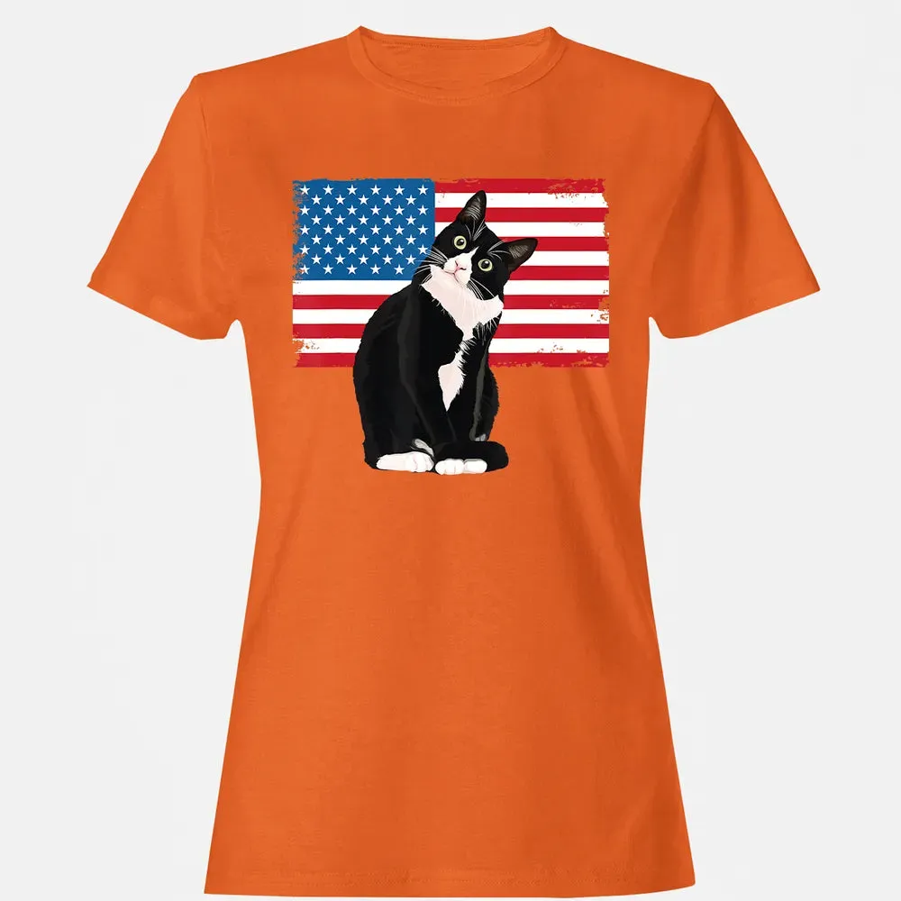 Tuxedo Cat T 4th of July Patriotic  Gift Adults Kids Women's T-shirt - 11