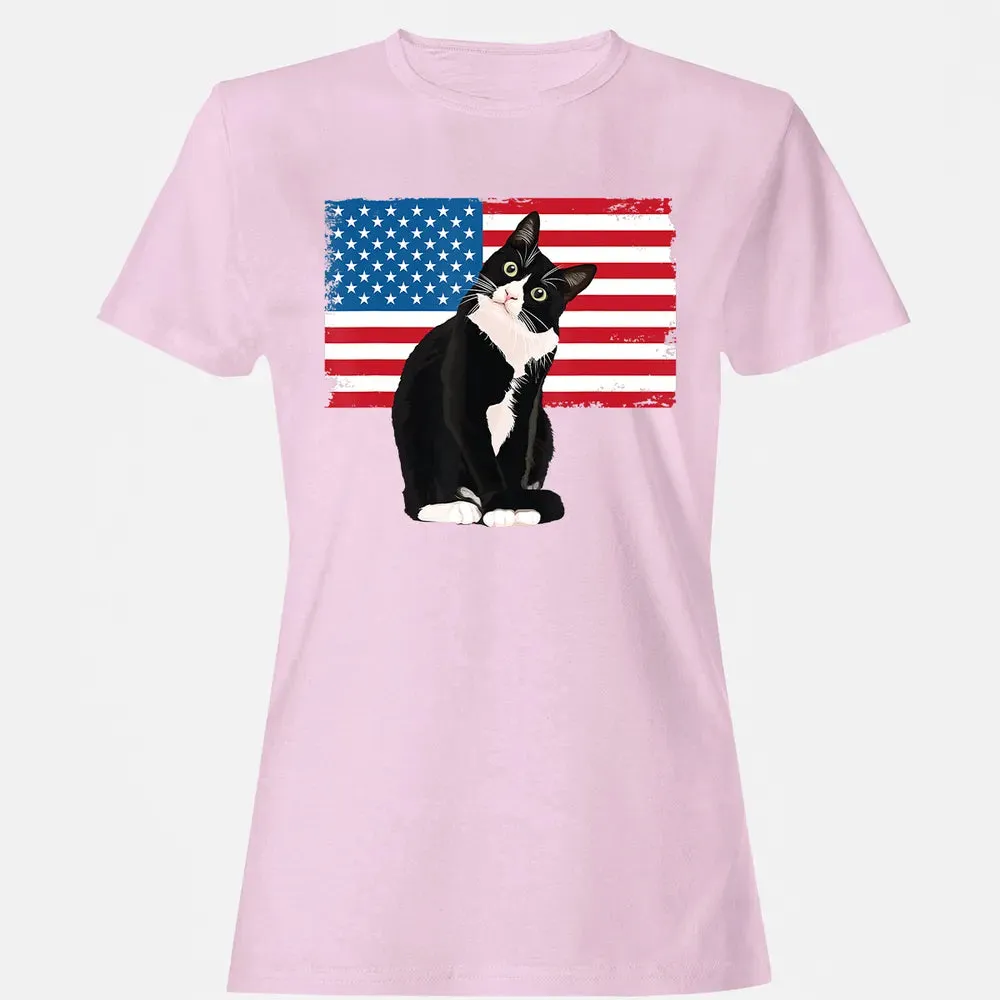 Tuxedo Cat T 4th of July Patriotic  Gift Adults Kids Women's T-shirt - 9