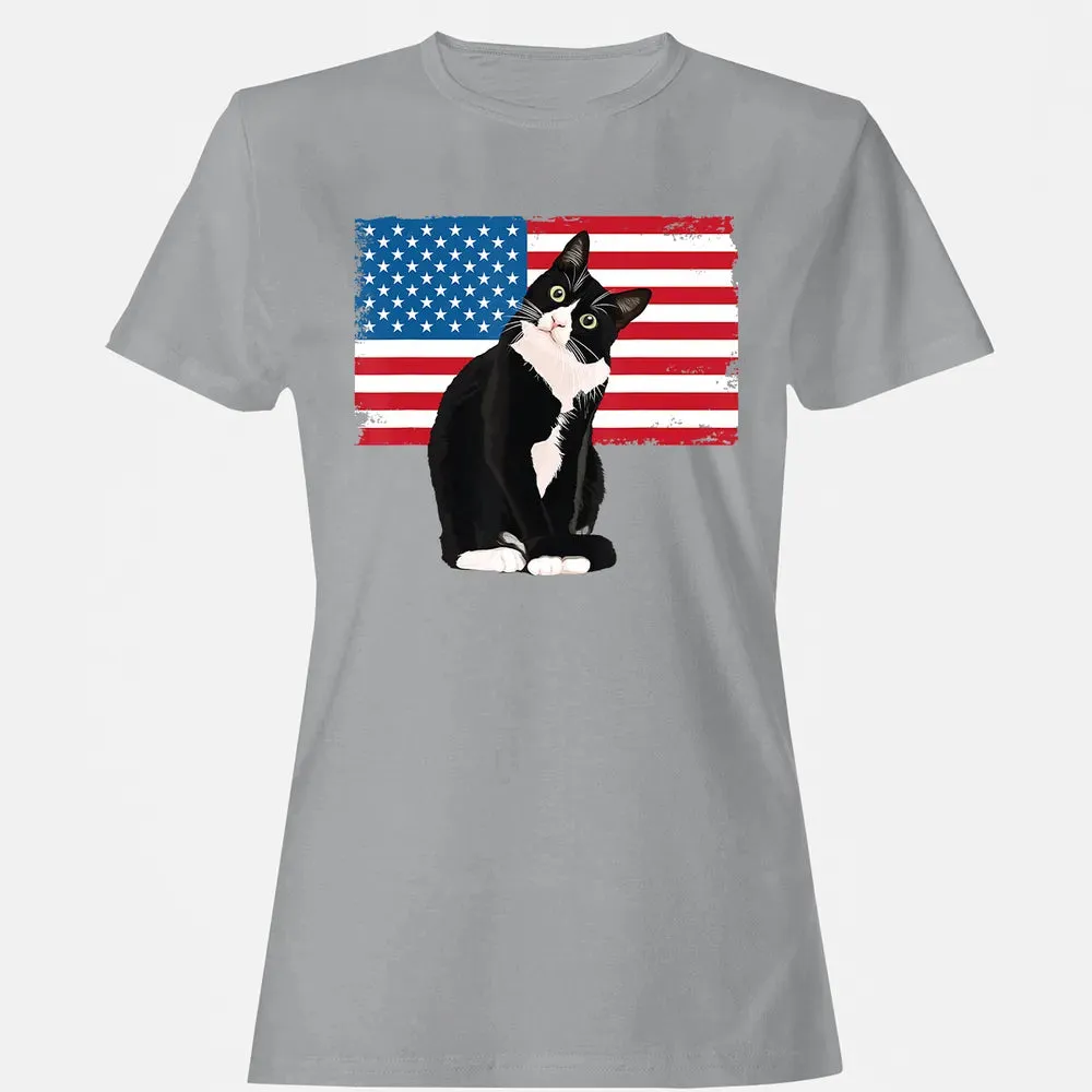 Tuxedo Cat T 4th of July Patriotic  Gift Adults Kids Women's T-shirt - 15