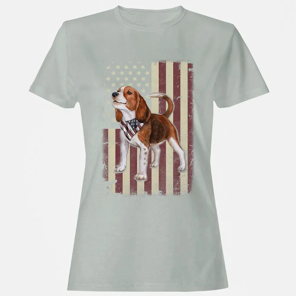 Beagle American Flag Bandana Patriotic 4th Of July T Women's T-shirt - 2