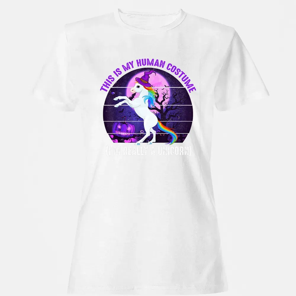 This is My Human Costume Funny Unicorn Halloween Women's T-shirt - 16