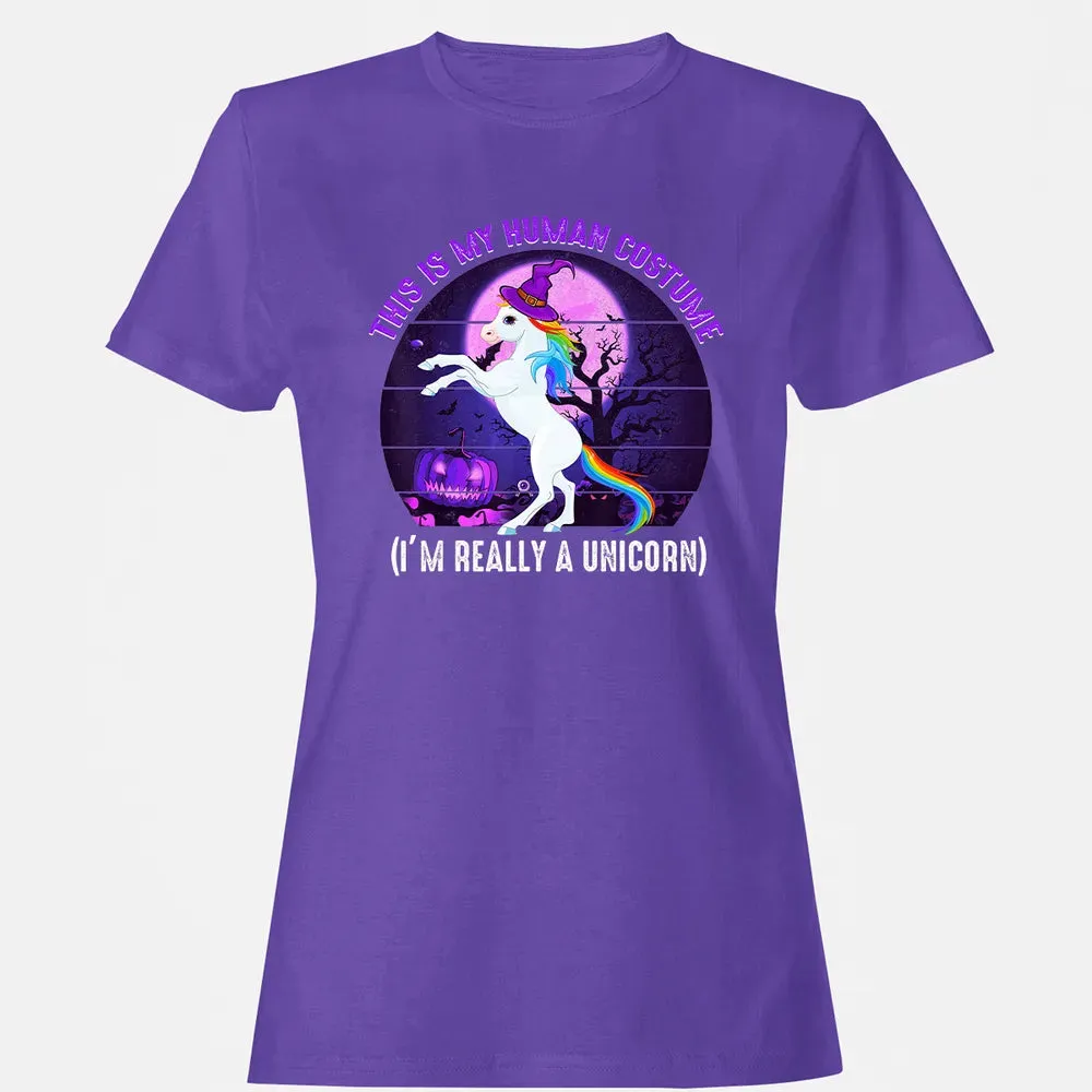This is My Human Costume Funny Unicorn Halloween Women's T-shirt - 12