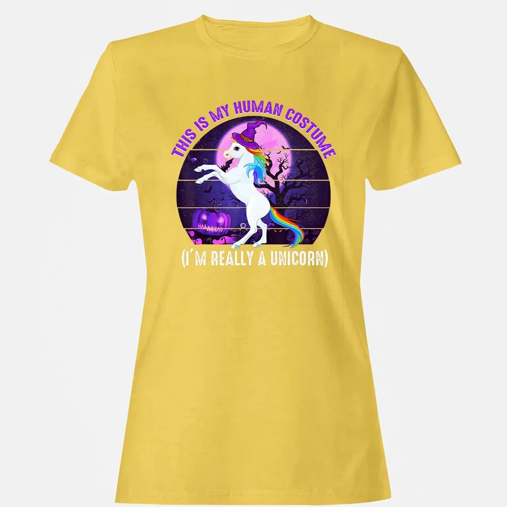 This is My Human Costume Funny Unicorn Halloween Women's T-shirt - 4