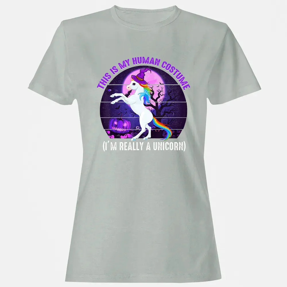 This is My Human Costume Funny Unicorn Halloween Women's T-shirt - 2