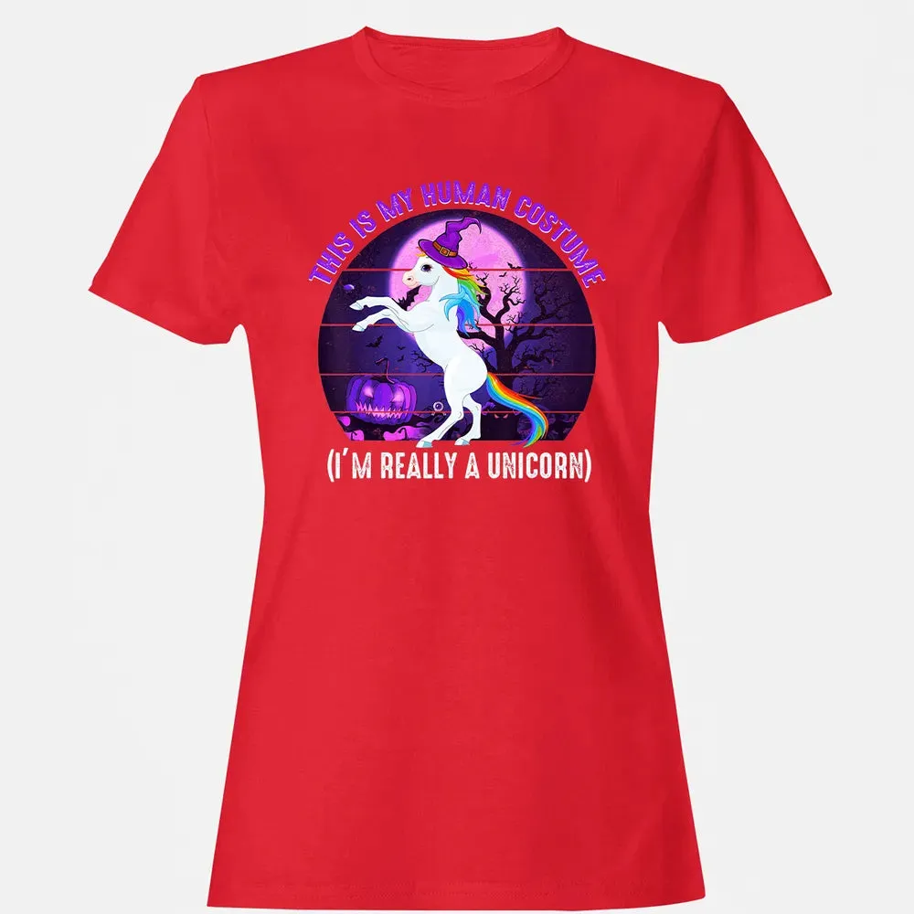 This is My Human Costume Funny Unicorn Halloween Women's T-shirt - 13