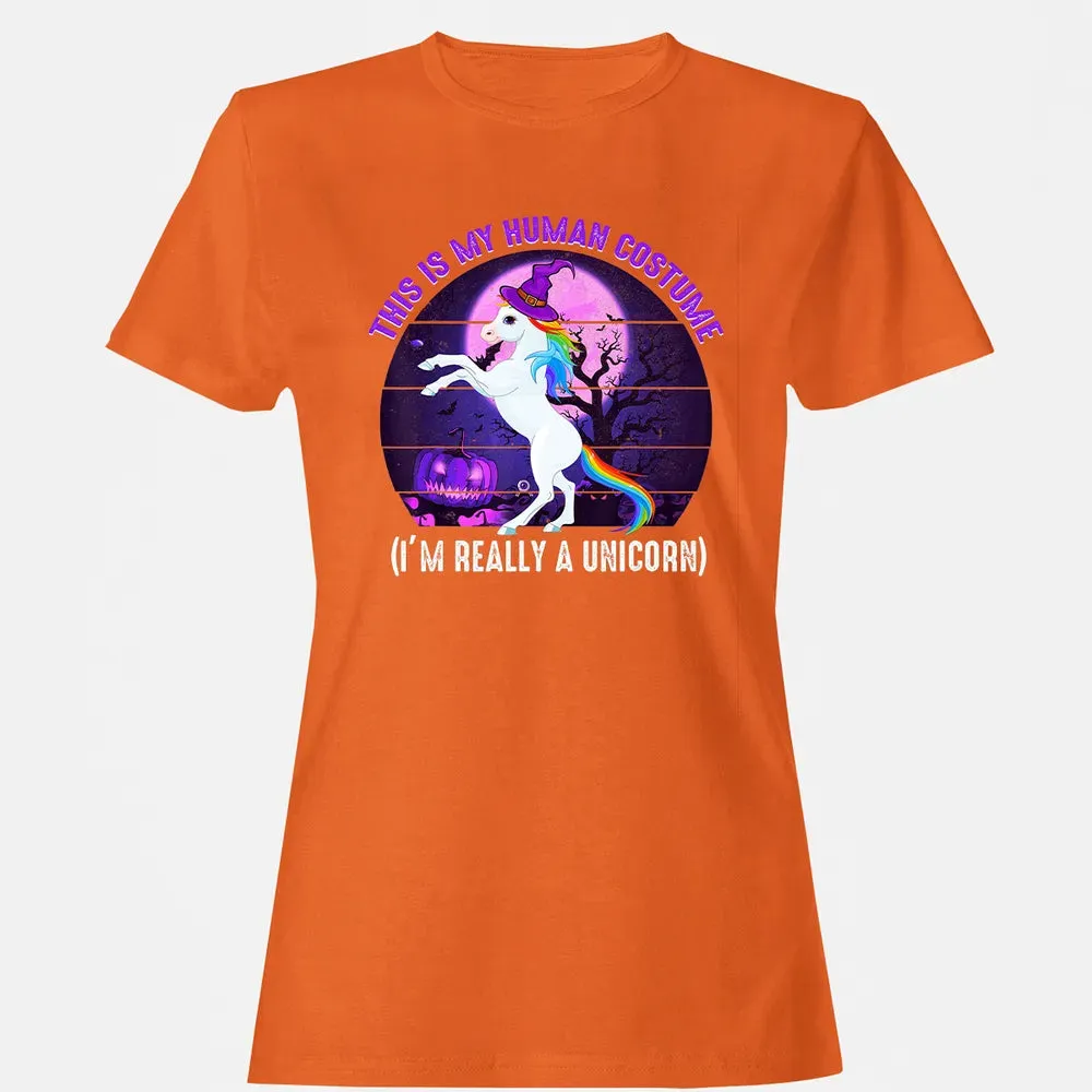 This is My Human Costume Funny Unicorn Halloween Women's T-shirt - 11