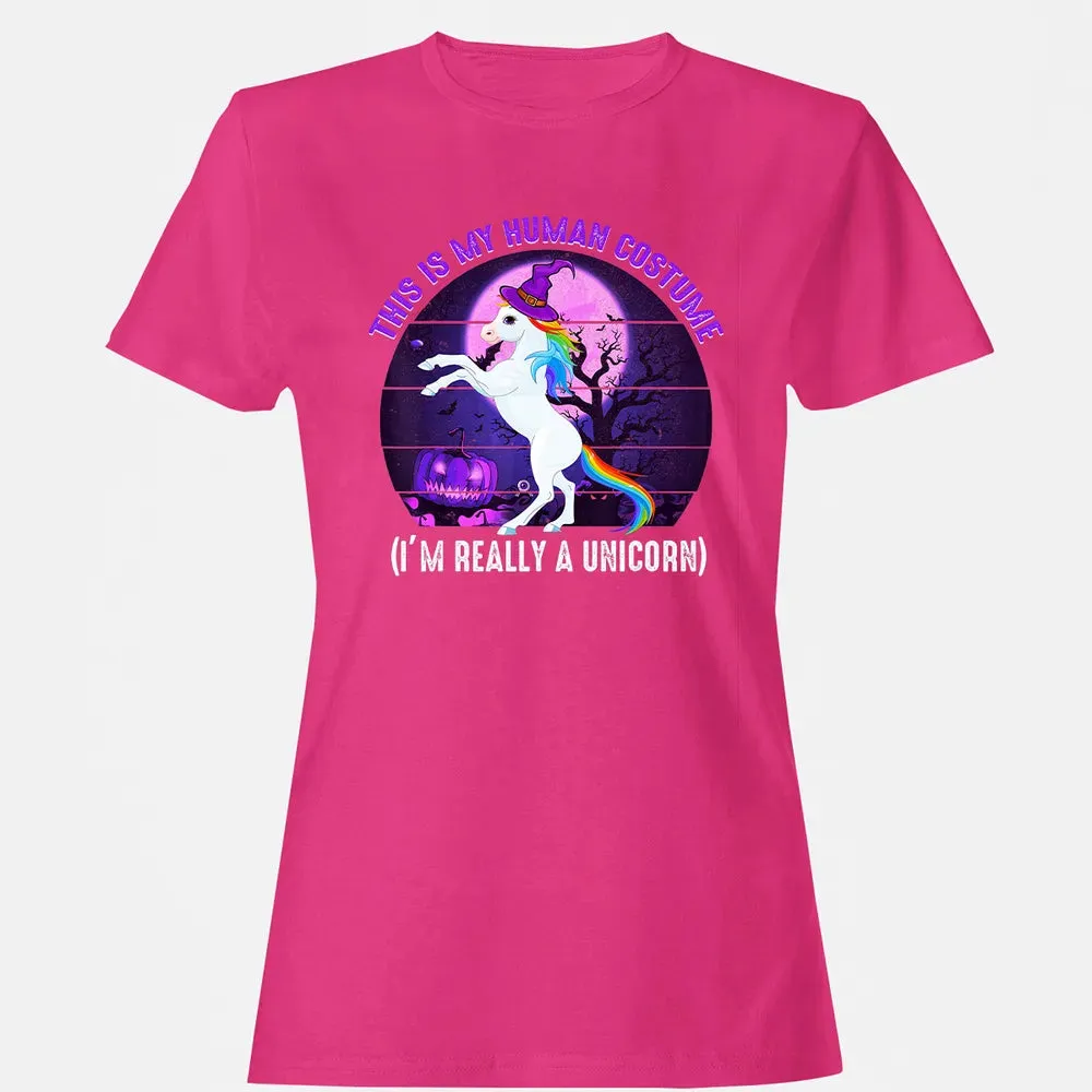 This is My Human Costume Funny Unicorn Halloween Women's T-shirt - 6