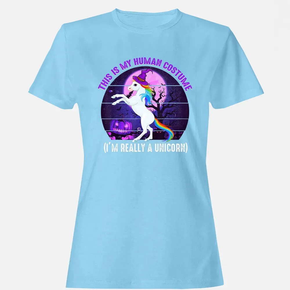 This is My Human Costume Funny Unicorn Halloween Women's T-shirt - 8