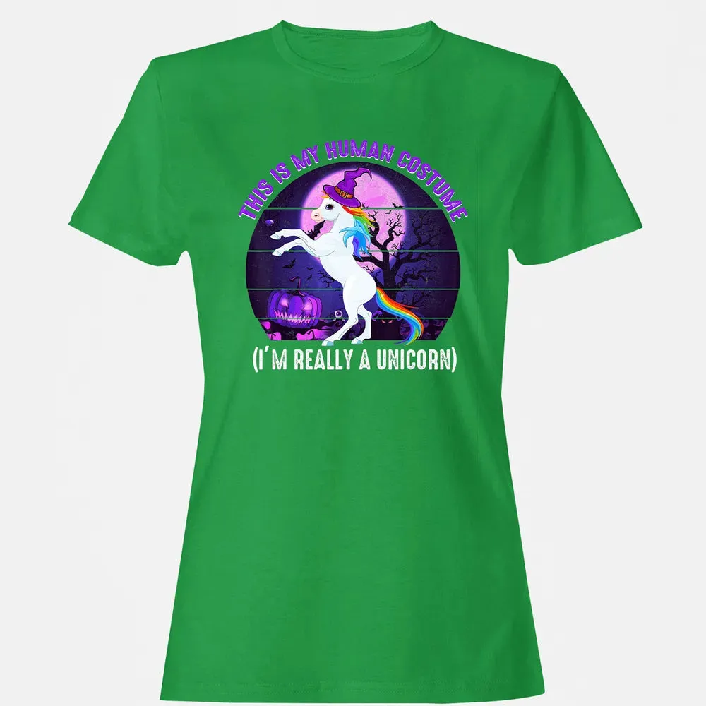 This is My Human Costume Funny Unicorn Halloween Women's T-shirt - 7