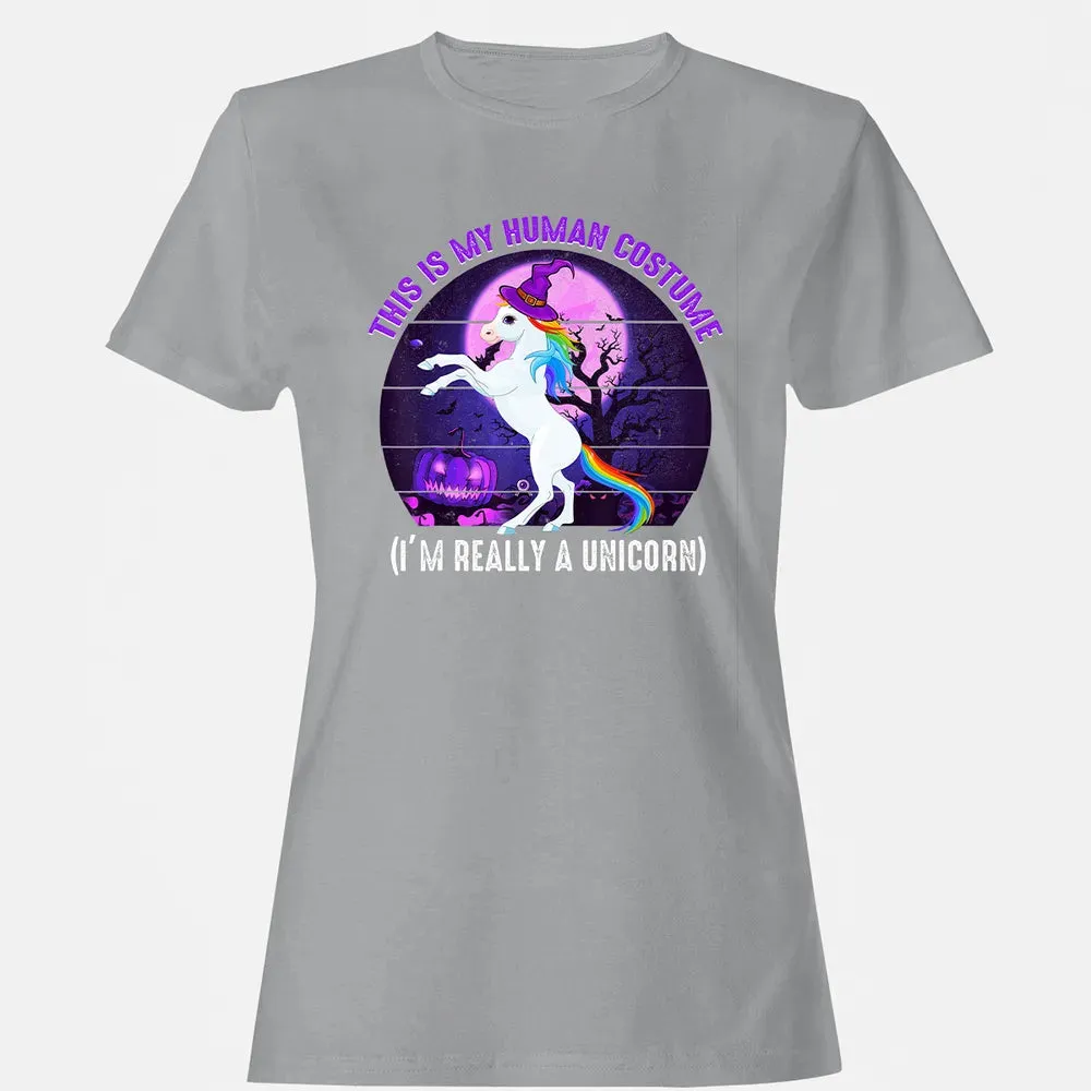 This is My Human Costume Funny Unicorn Halloween Women's T-shirt - 15