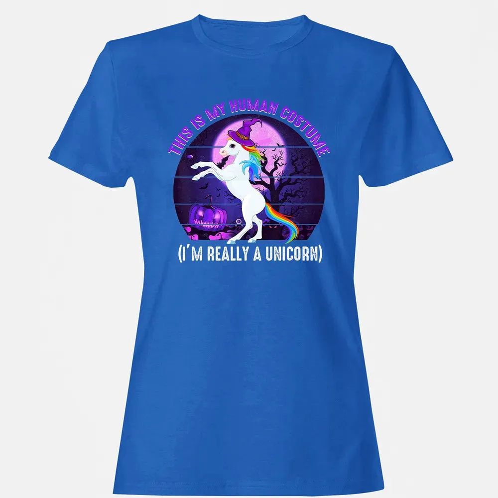 This is My Human Costume Funny Unicorn Halloween Women's T-shirt - 14