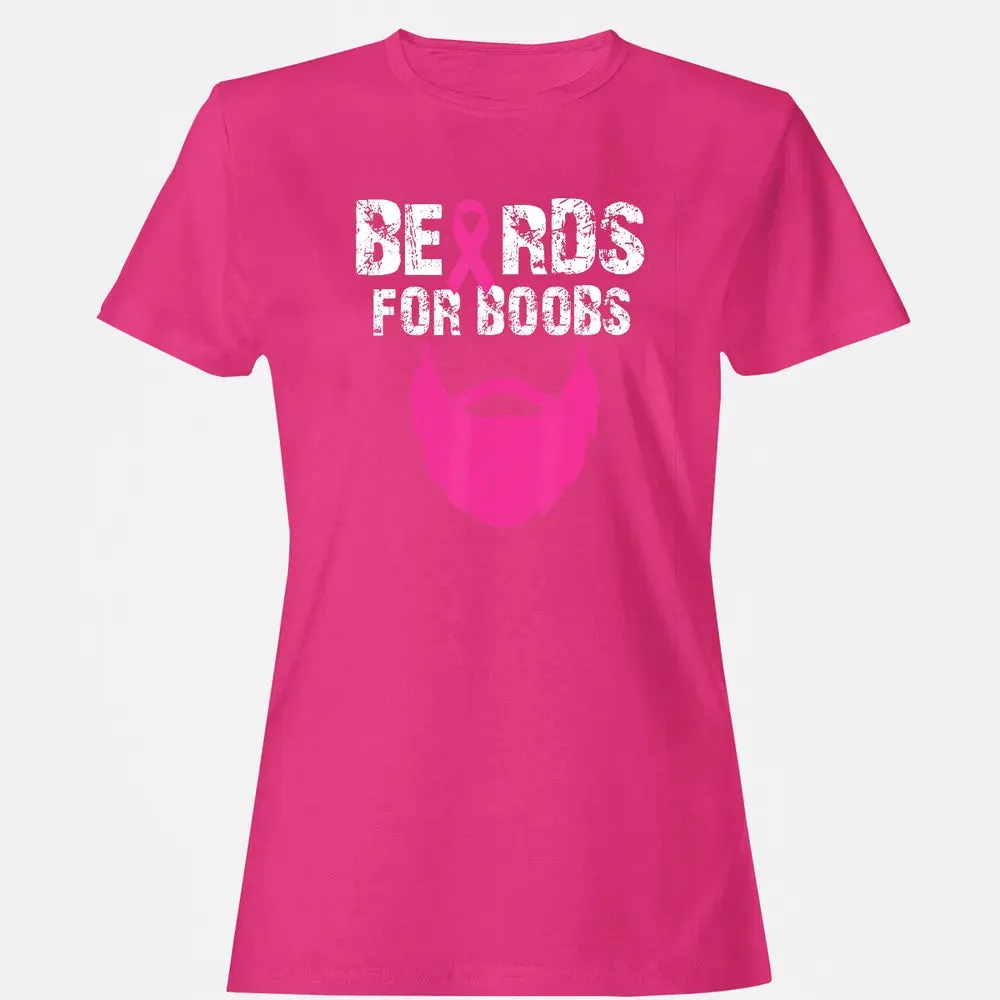 Beards for boobs Breast cancer awareness Women's T-shirt - 6