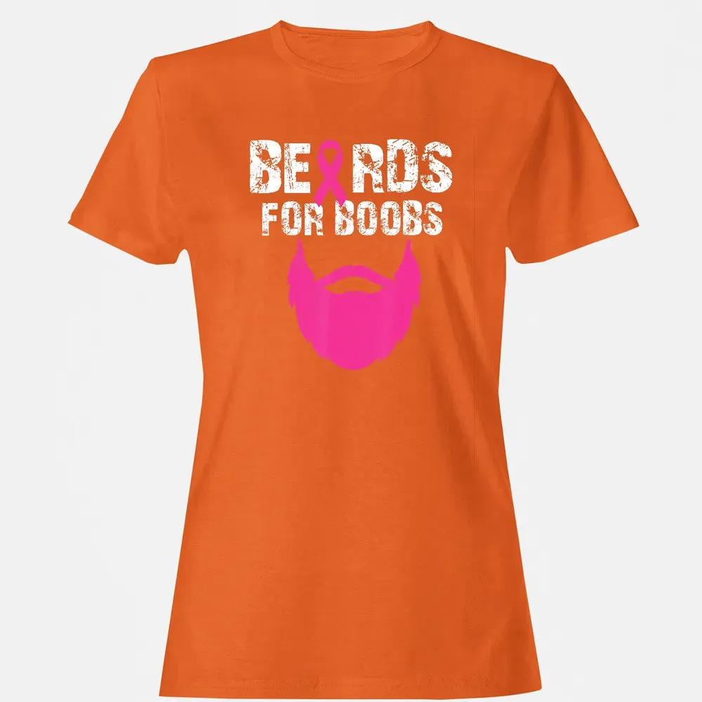 Beards for boobs Breast cancer awareness Women's T-shirt - 11