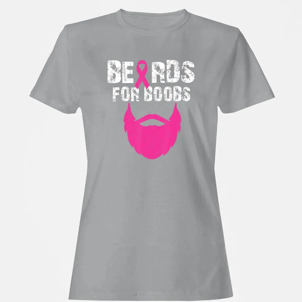 Beards for boobs Breast cancer awareness Women's T-shirt - 15