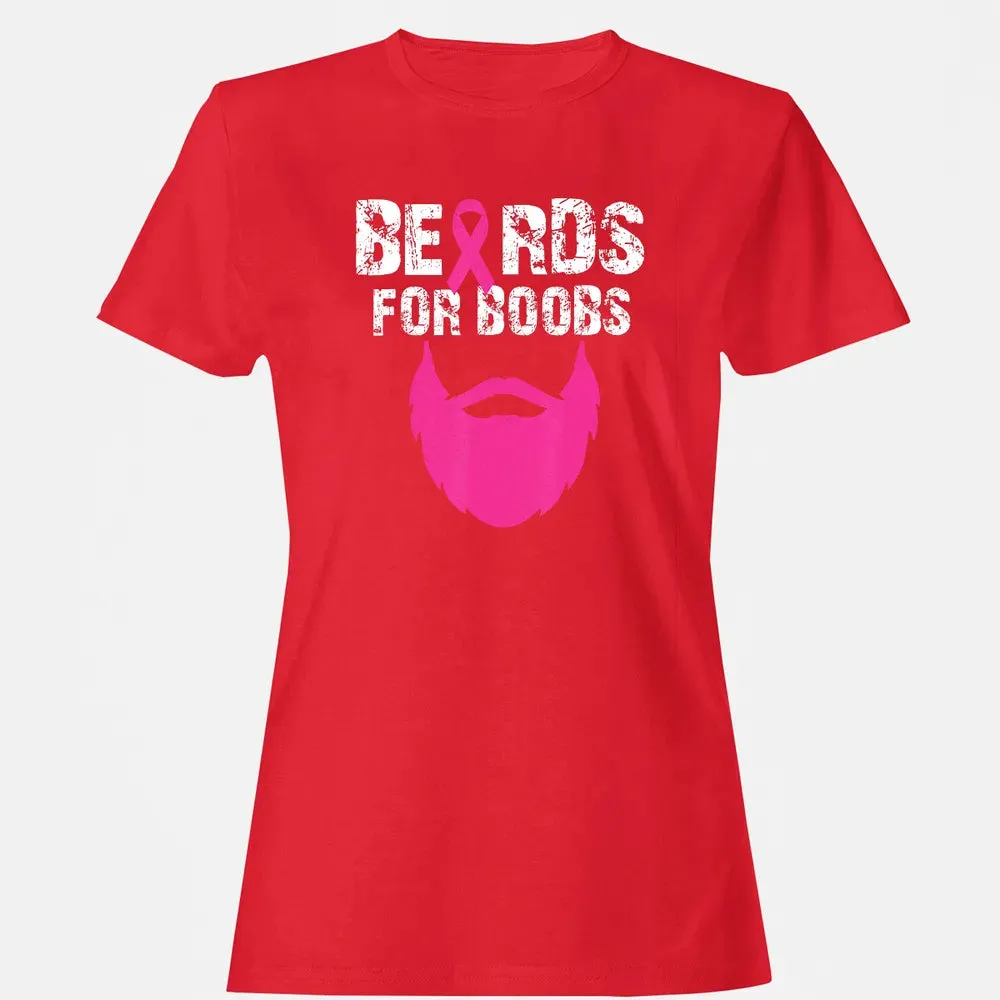 Beards for boobs Breast cancer awareness Women's T-shirt - 13