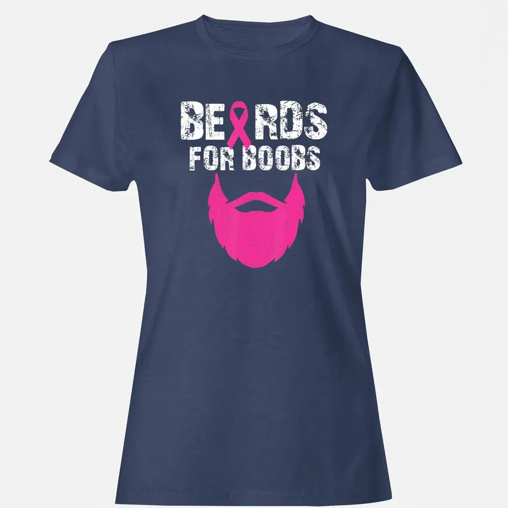 Beards for boobs Breast cancer awareness Women's T-shirt - 10