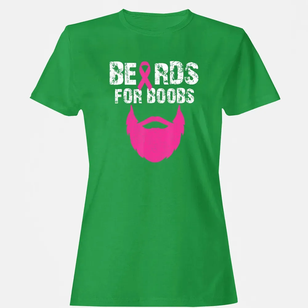 Beards for boobs Breast cancer awareness Women's T-shirt - 7