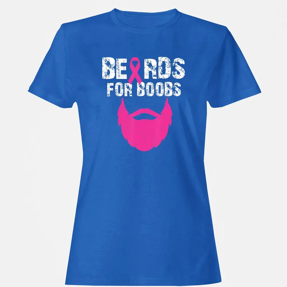Beards for boobs Breast cancer awareness Women's T-shirt - 14