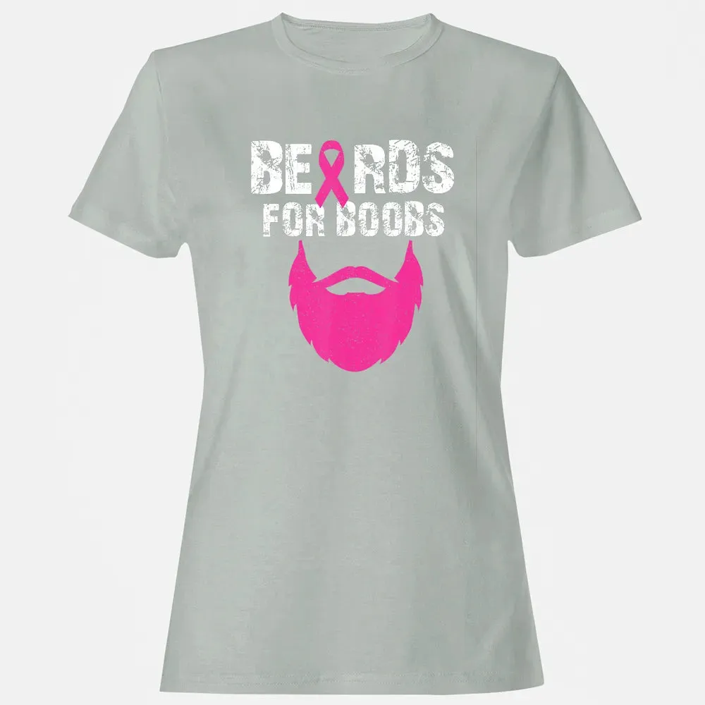 Beards for boobs Breast cancer awareness Women's T-shirt - 2