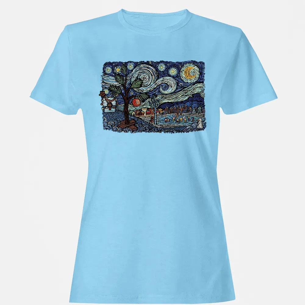 Starry Christmas Night Women's T-shirt - 8