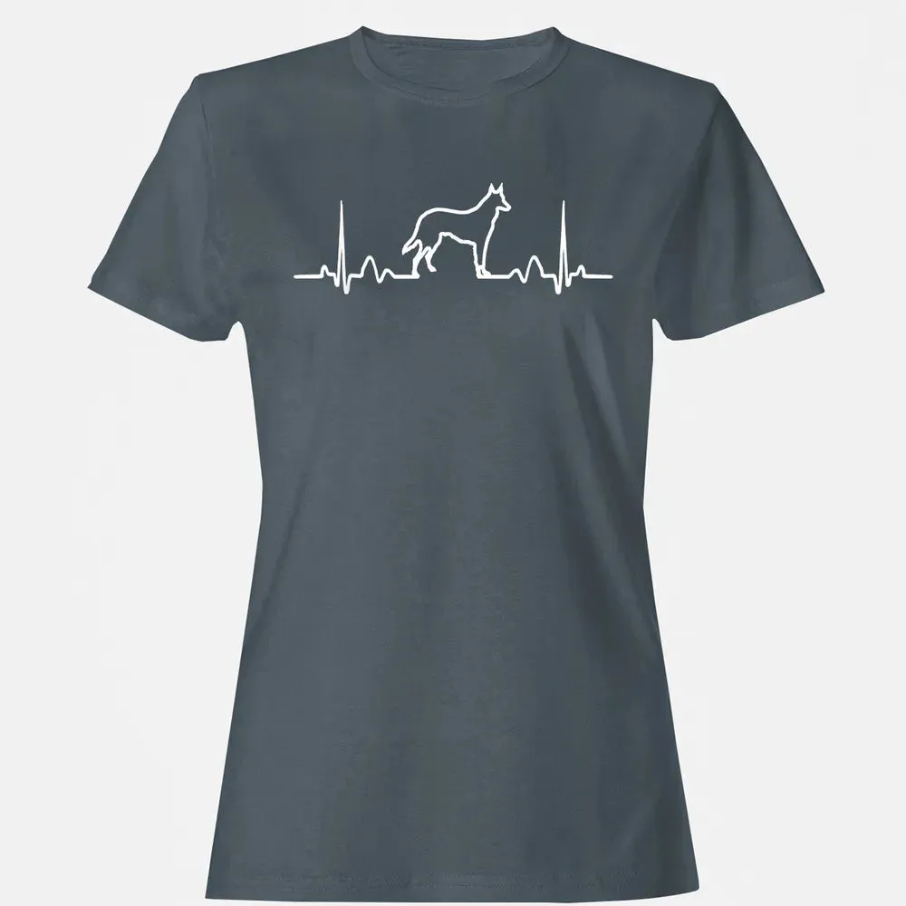 German Shepherd Dog Heartbeat Women's T-shirt - 3