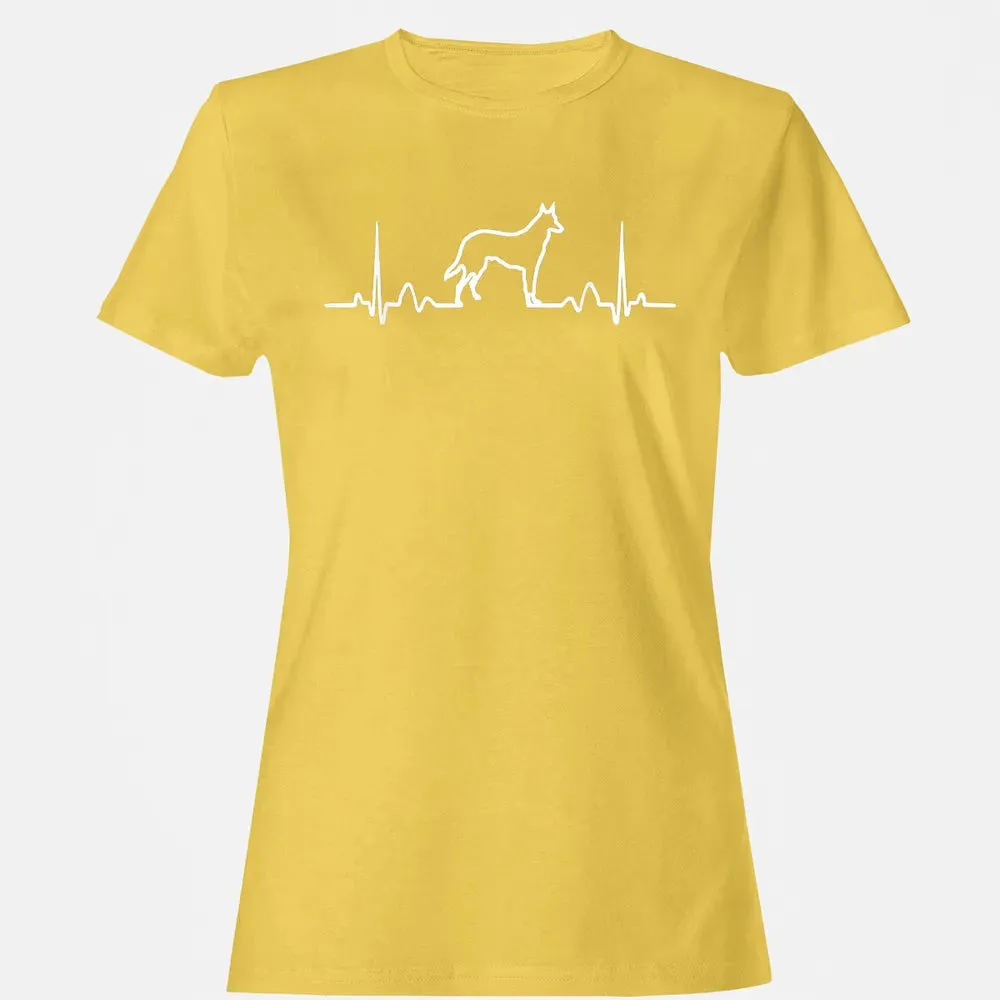 German Shepherd Dog Heartbeat Women's T-shirt - 4
