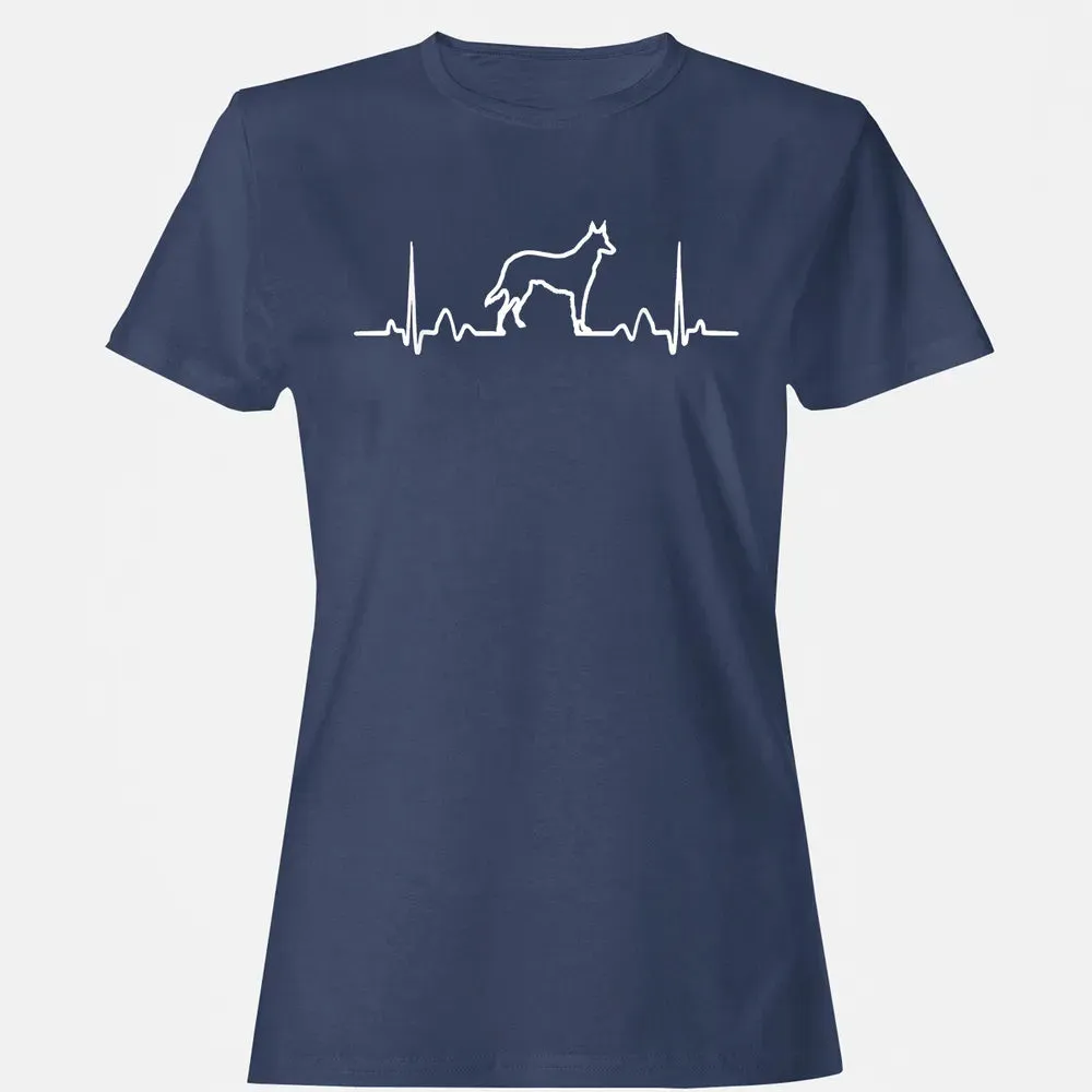 German Shepherd Dog Heartbeat Women's T-shirt - 10