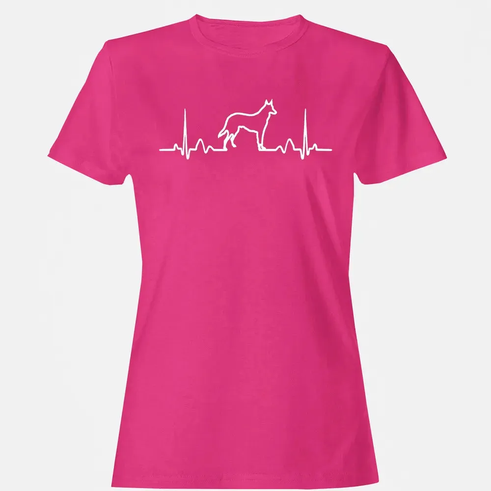 German Shepherd Dog Heartbeat Women's T-shirt - 6