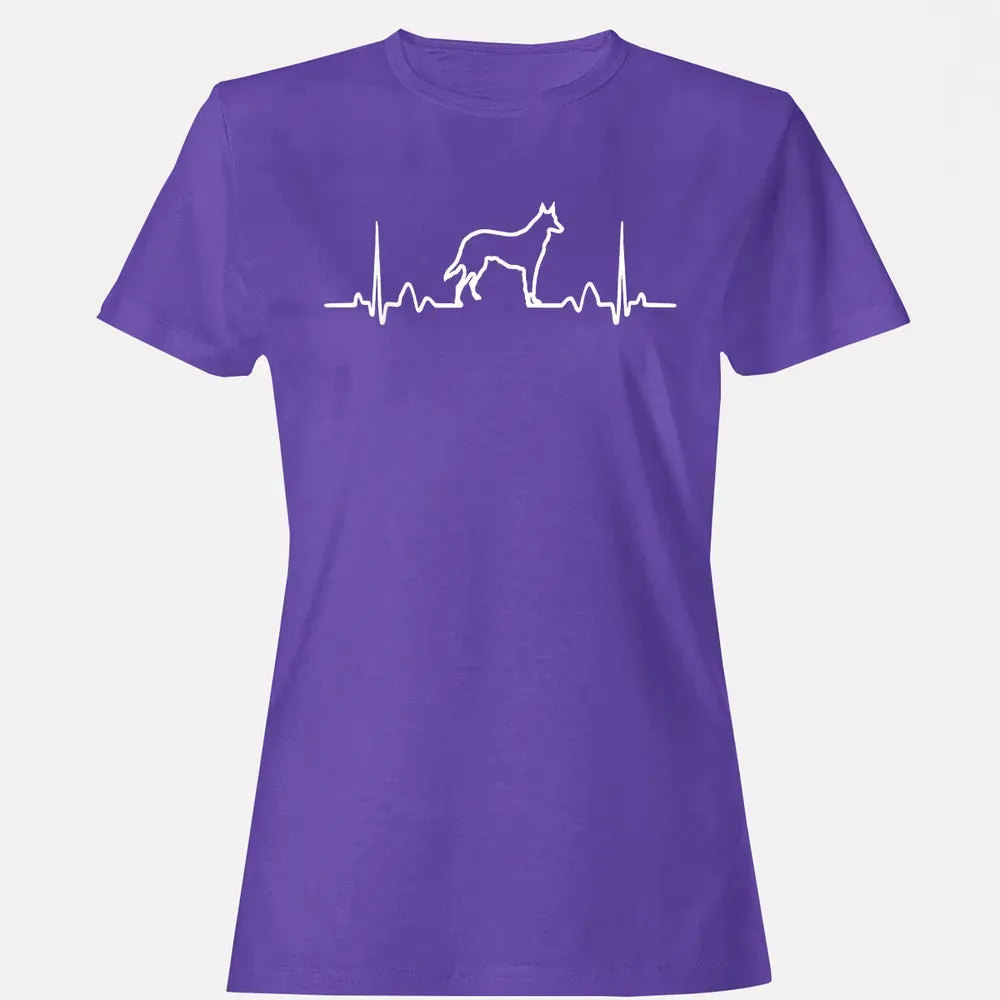 German Shepherd Dog Heartbeat Women's T-shirt - 12