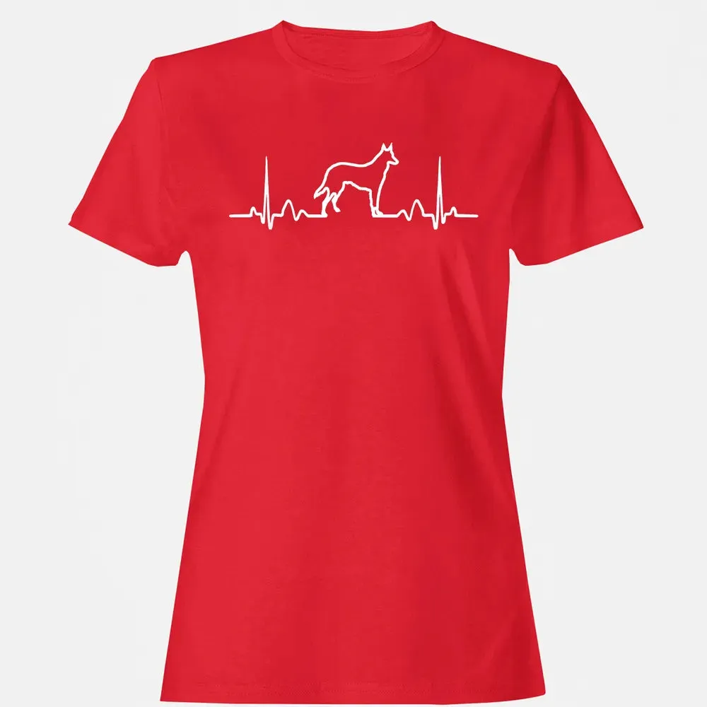 German Shepherd Dog Heartbeat Women's T-shirt - 13