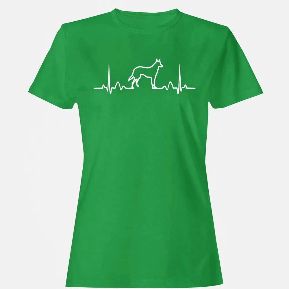 German Shepherd Dog Heartbeat Women's T-shirt - 7