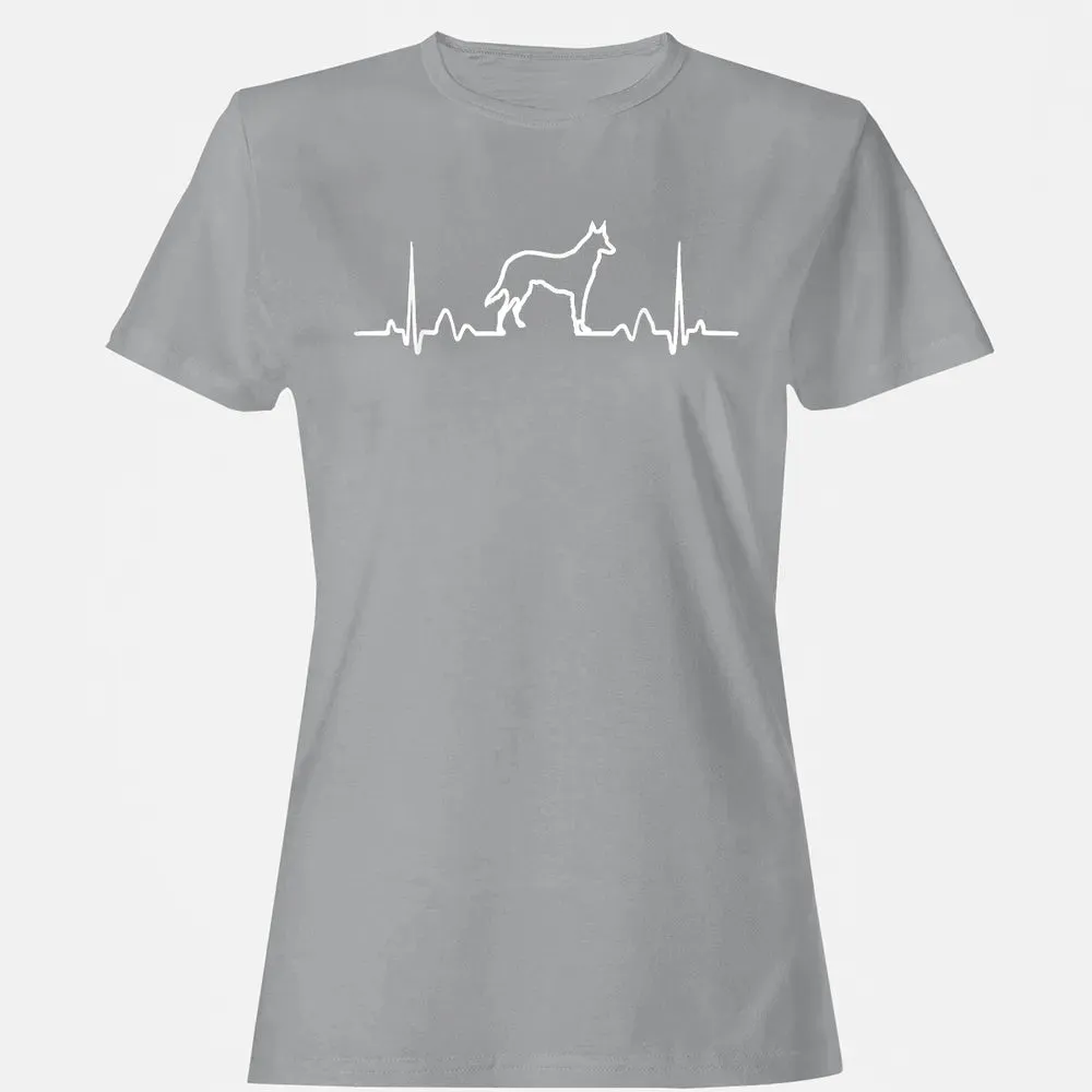 German Shepherd Dog Heartbeat Women's T-shirt - 15