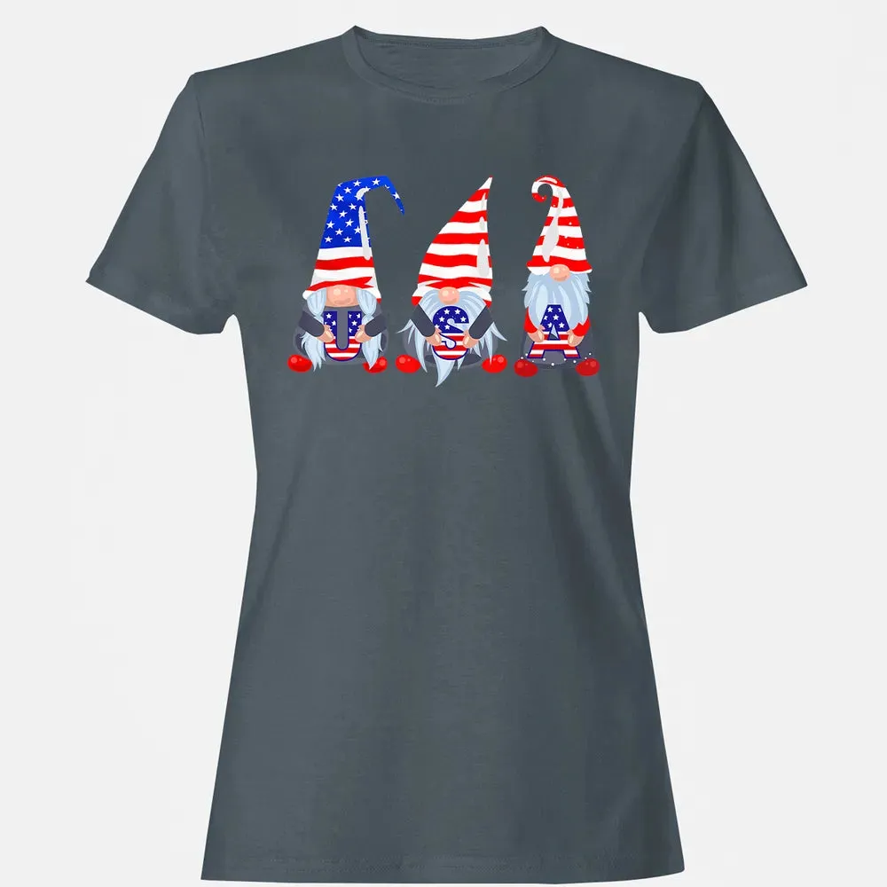 4th Of July 2020 Gnomes  Funny American USA Patriotic Women's T-shirt - 3