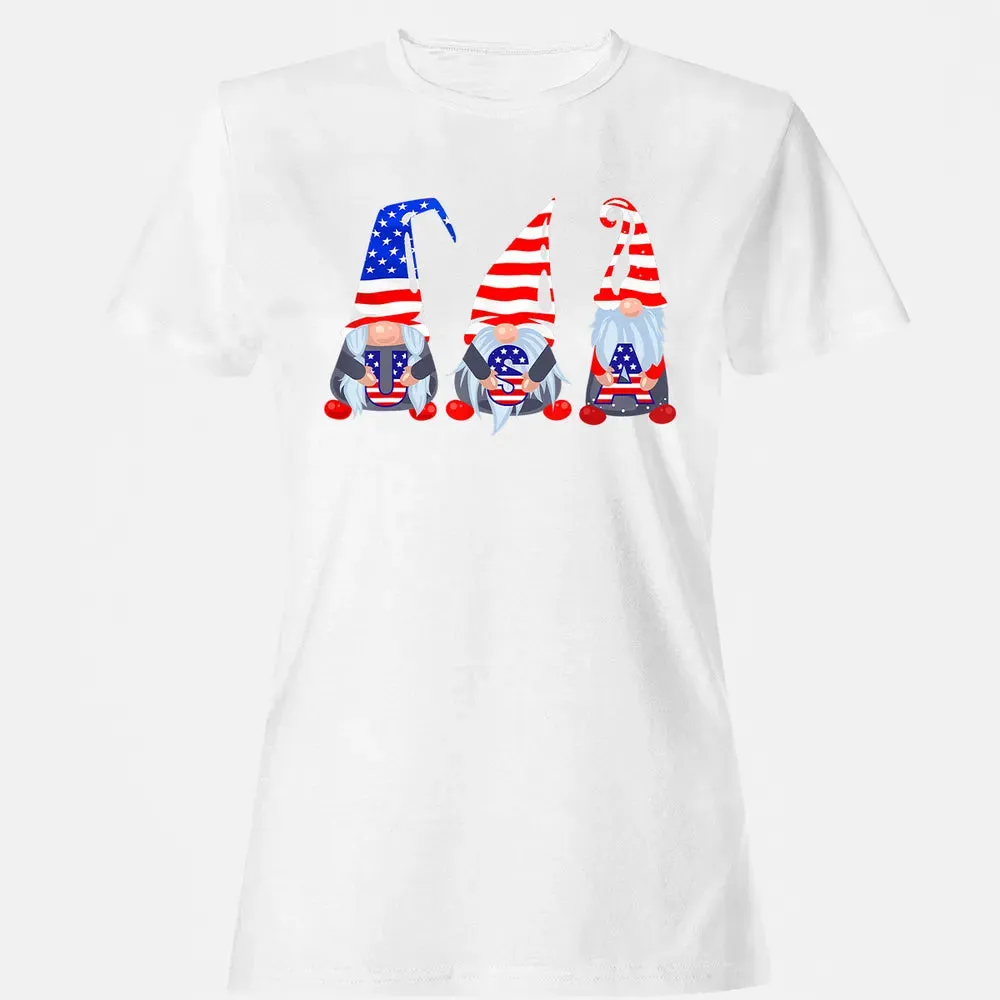4th Of July 2020 Gnomes  Funny American USA Patriotic Women's T-shirt - 16