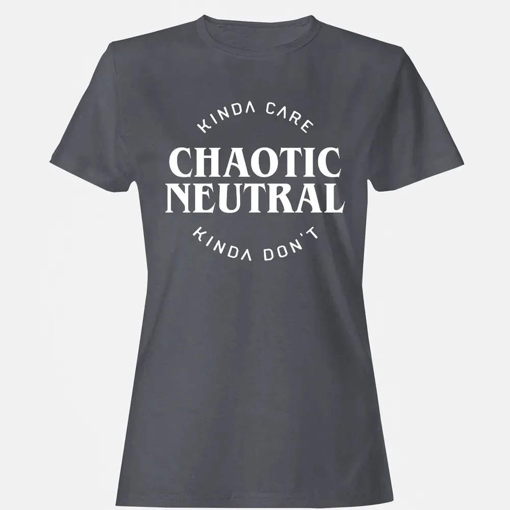 Chaotic Neutral Alignment Kinda Care Kinda Don t Women's T-shirt - 5