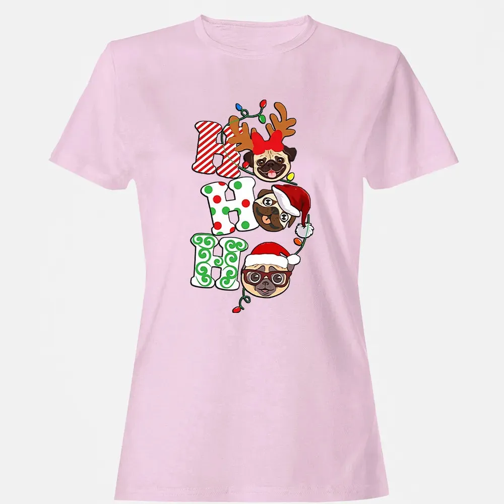 Ho Ho Ho Pug Women's T-shirt - 9