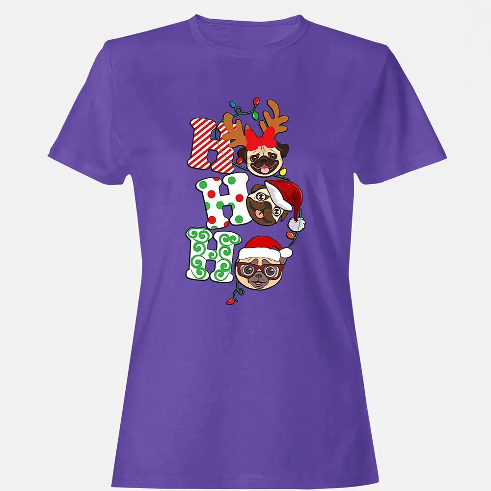 Ho Ho Ho Pug Women's T-shirt - 12
