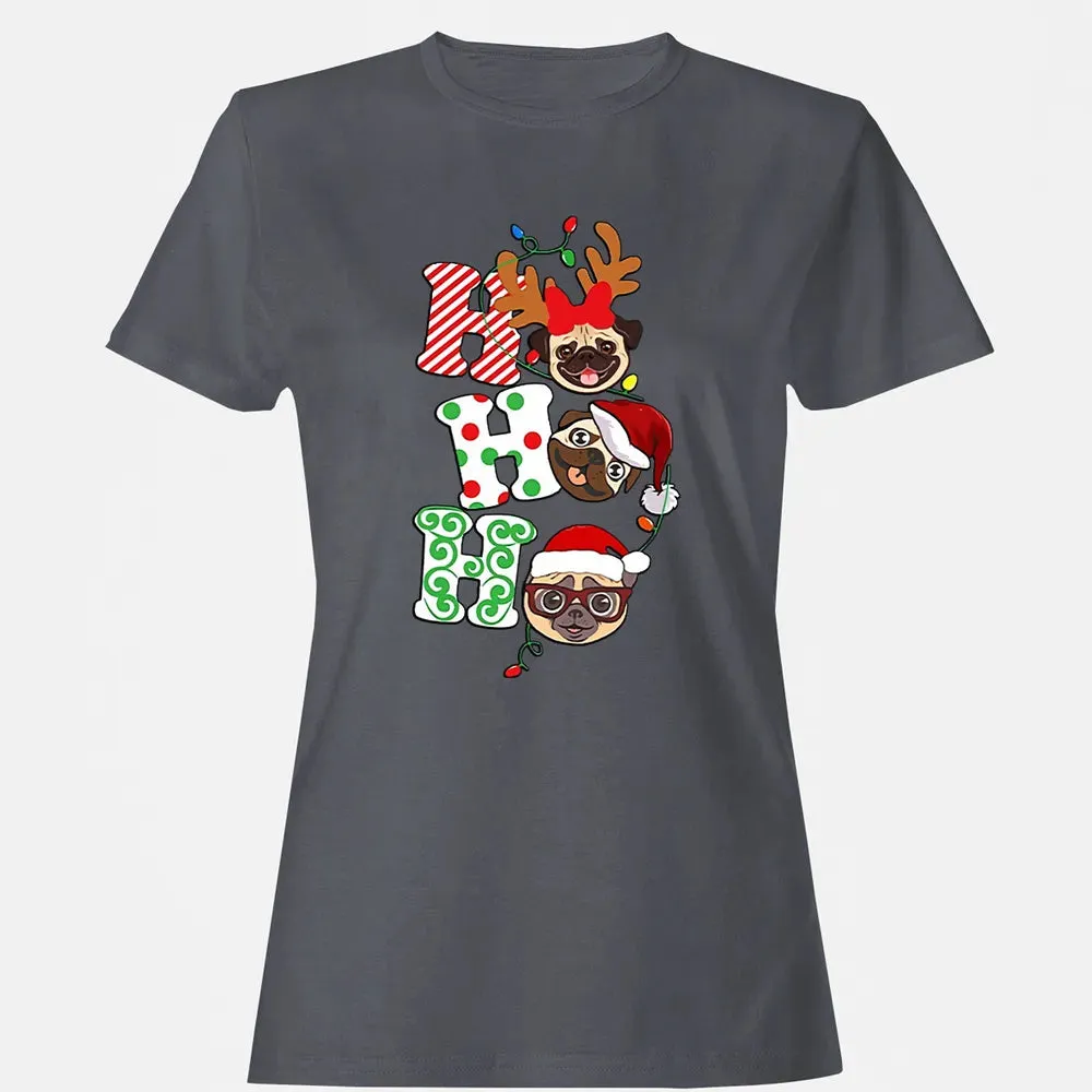 Ho Ho Ho Pug Women's T-shirt - 5