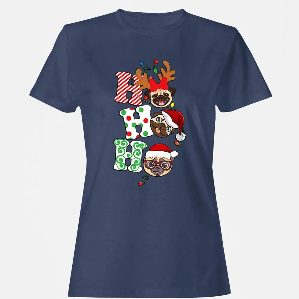 Ho Ho Ho Pug Women's T-shirt - 10