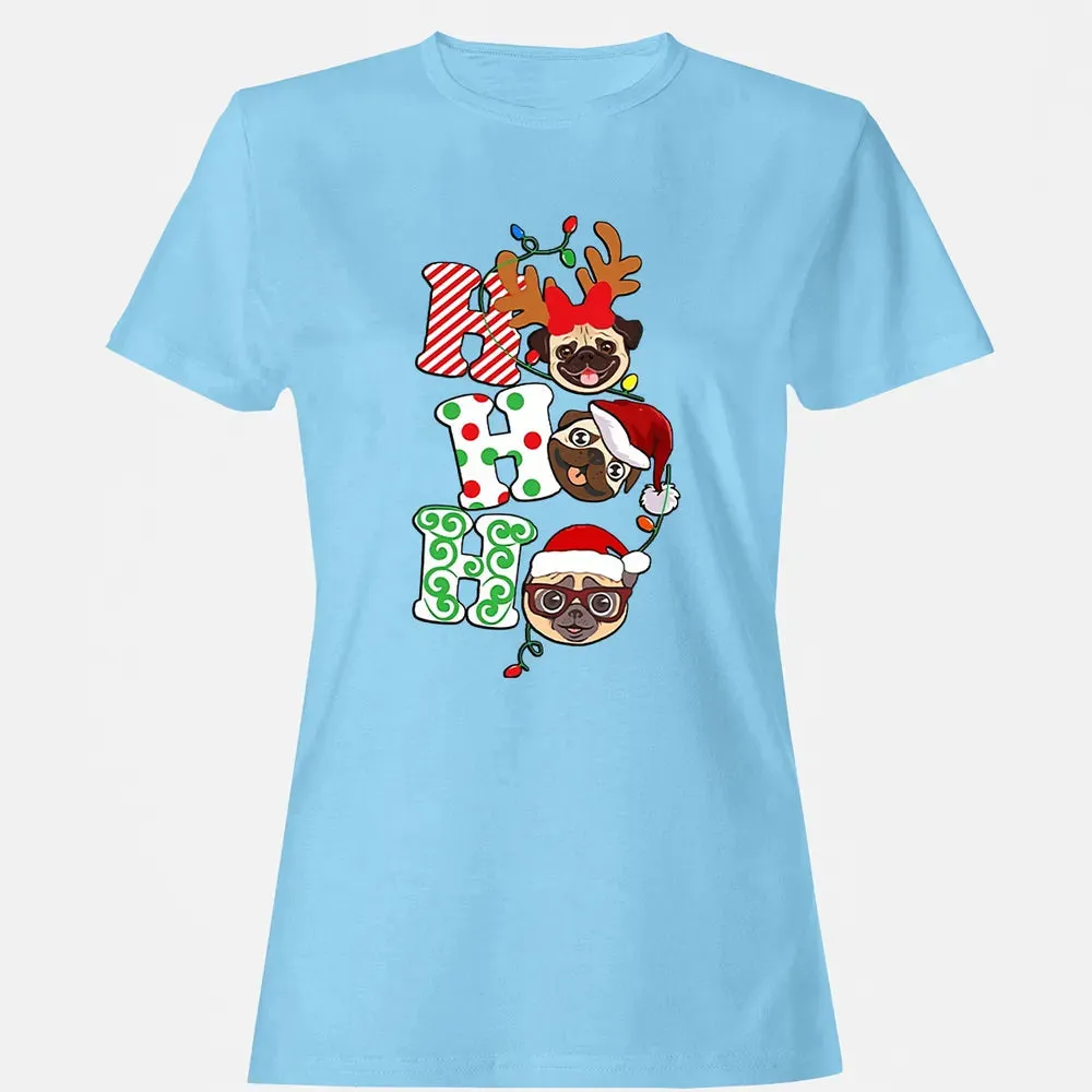 Ho Ho Ho Pug Women's T-shirt - 8