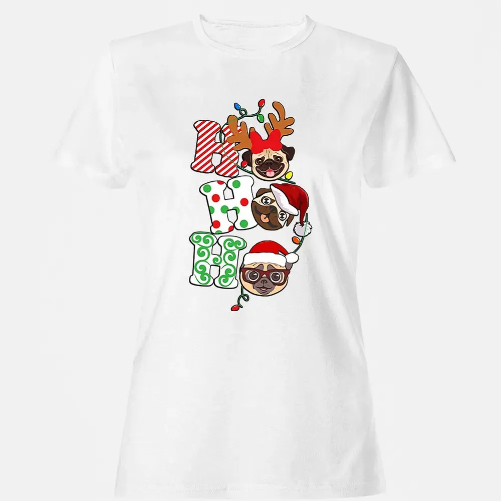 Ho Ho Ho Pug Women's T-shirt - 16