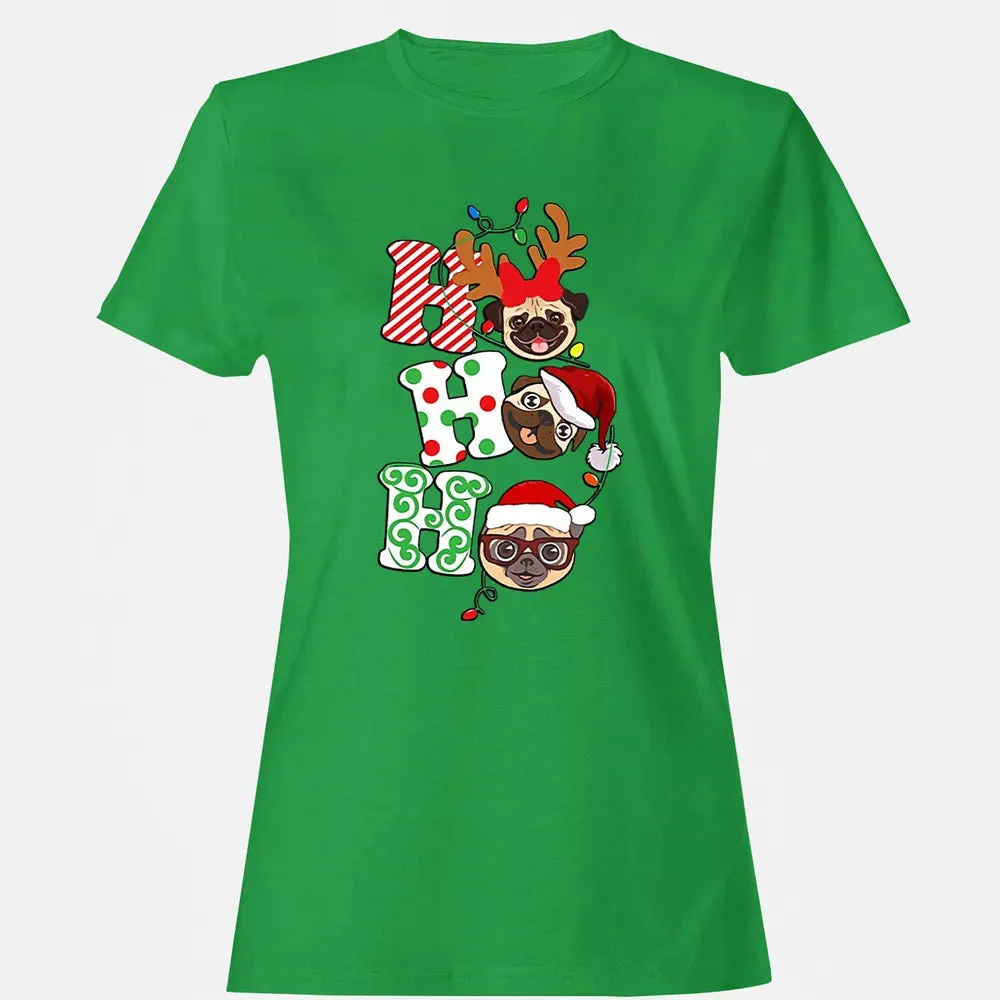 Ho Ho Ho Pug Women's T-shirt - 7