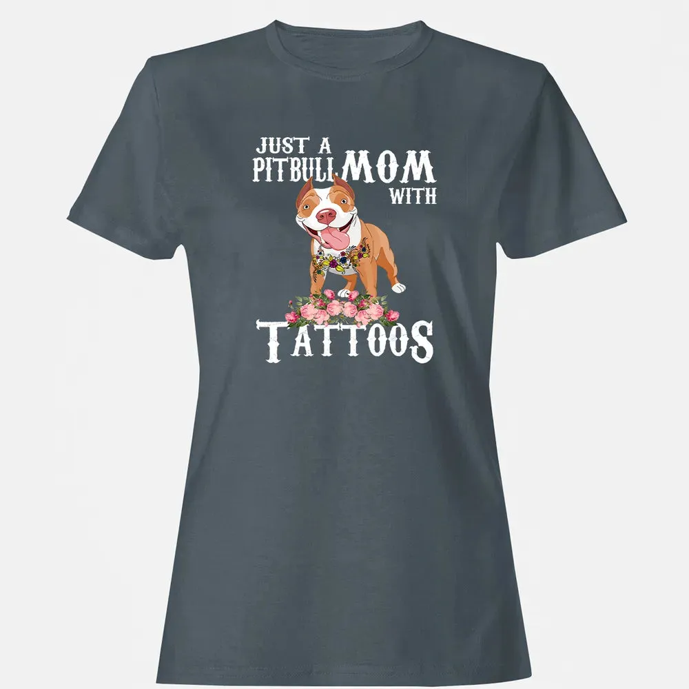 Pitbull mom with tattoos Women's T-shirt - 3